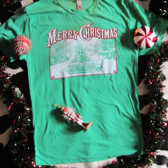 BELLA COTTON LADIES MERRY CHRISTMAS TSHIRT WITH TR - Picture 3 of 3